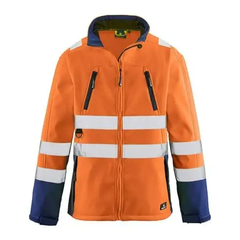 4 Protect Veste Pittsburgh, Softshell orange fluo/navy, T. 2XL