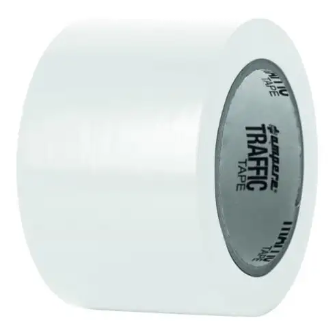 A.M.P.E.R.E. Traffic Tape Standard 0,15 mm Épaisseur 75 mm x 33 m Blanc