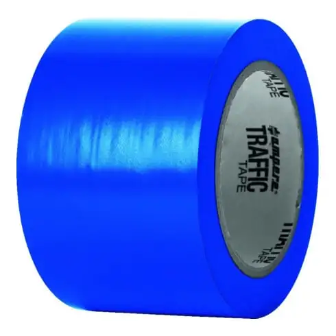 A.M.P.E.R.E. Traffic Tape Standard 0,15 mm épaisseur 75 mm x 33 m bleu