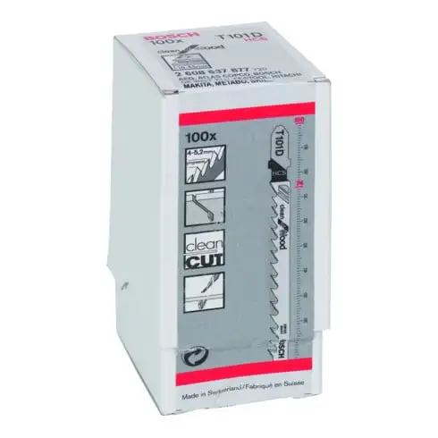 Bosch Lames de scie sauteuse T 101 D VE 100 pcs Clean for Wood