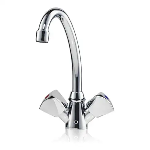 Clage Robinet lavabo à deux poignées SNM bec 16 cm, chromé, pour chauffe-eau à pression