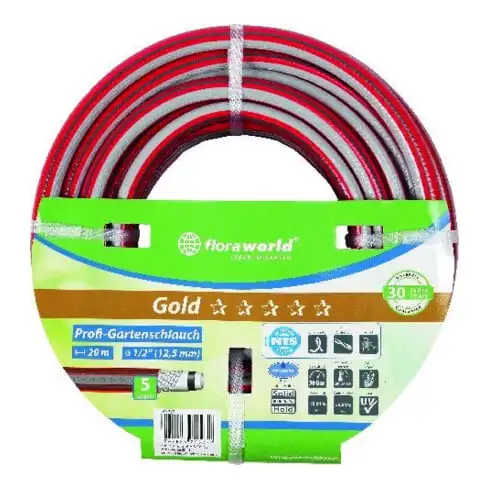floraworld Tuyau d'arrosage professionnel 1/2" 20m NTS rouge