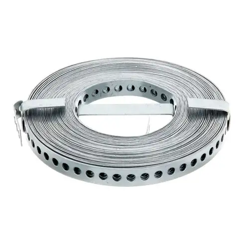 GAH Alberts Bande perforée 12 mm x 0,8 mm x rouleau 10 m acier galvanisé sendzimir