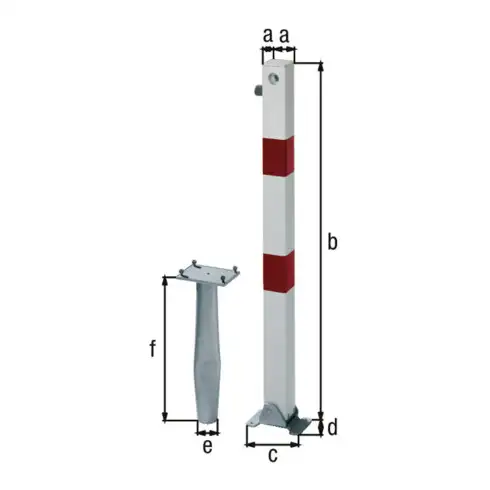 GAH Alberts Borne d'arrêt KLAPPY-BO 70x70 mm Cyl. à sceller