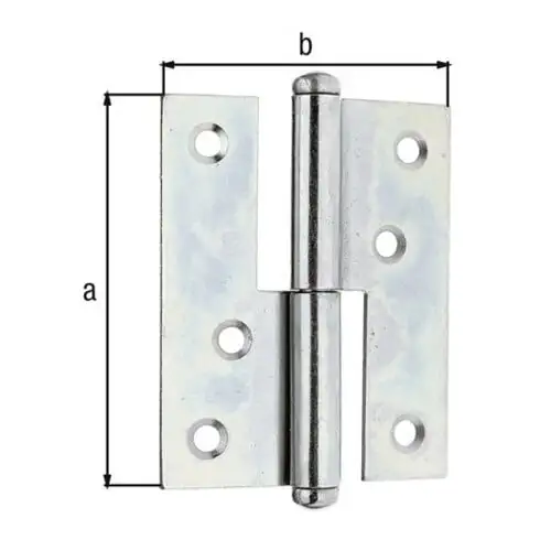 GAH Alberts Charnière de levage de porte angulaire, L65xH80mm galvanisée