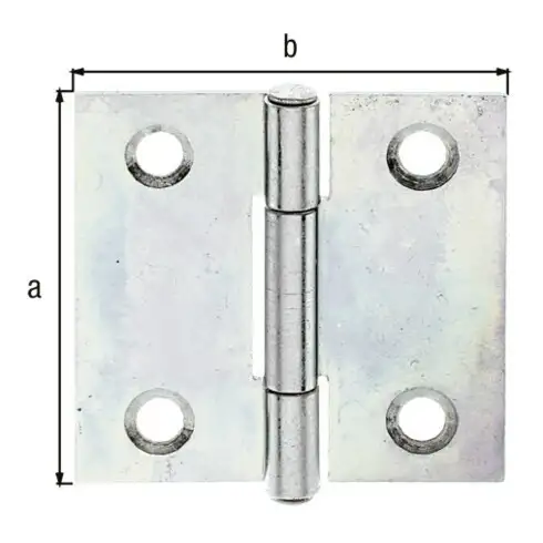 GAH Alberts Charnière de porte carrée, L31xH31mm avec axe inox affleurant
