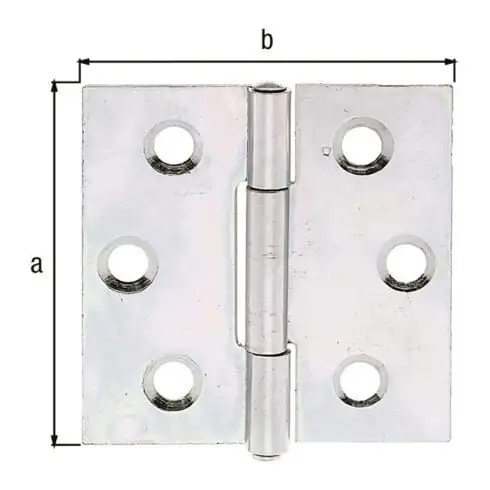 GAH Alberts Charnière de porte carrée, L38xH38mm avec axe inox serti