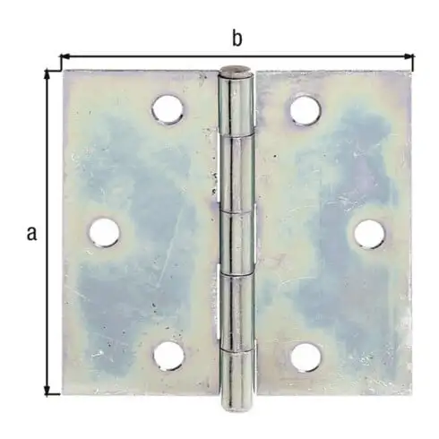 GAH Alberts Charnière de porte carrée, L82xH82mm avec axe inox riveté