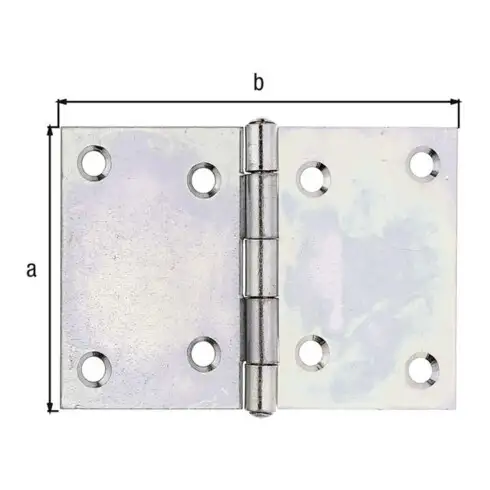 GAH Alberts Charnière de porte large, B104, 5xH70mm avec axe inox zingué