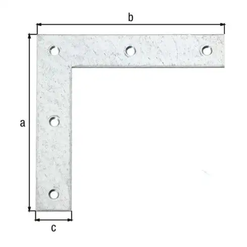 GAH Alberts Équerre d'angle bois L 160 x H 160 mm droite acier brut sendzimir