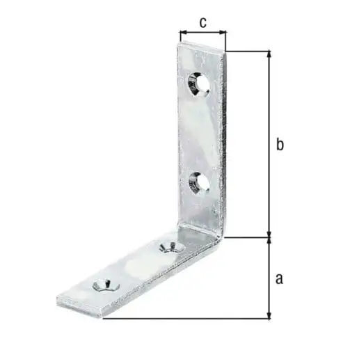 GAH Alberts Équerre de poutre 80x80x20x5mm acier brut, jaune galvanisé
