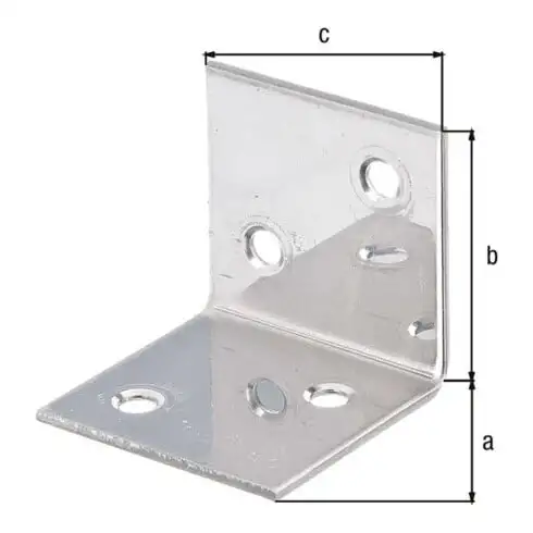 GAH Alberts Équerre large 40x40x40x2mm acier inoxydable, inoxydable antirouille