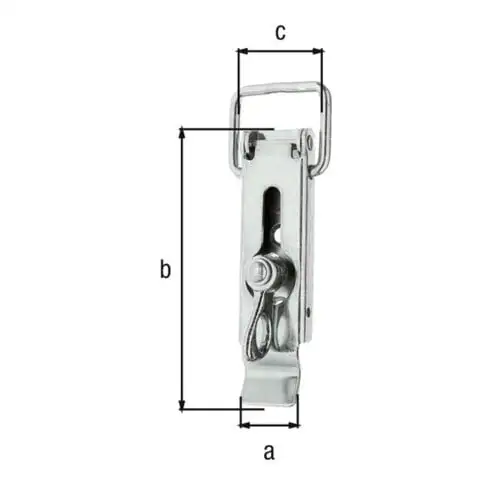 GAH Alberts Fermeture à levier pour caisse avec verrou et œillet L93mm acier jaune galvanisé