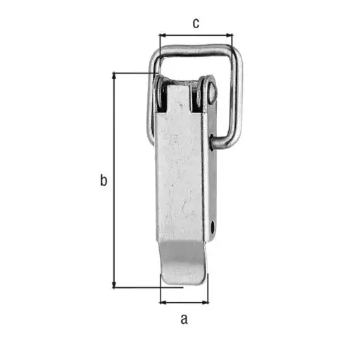 GAH Alberts Fermeture à levier pour caisse sans œillet ni crochet L94mm inoxydable