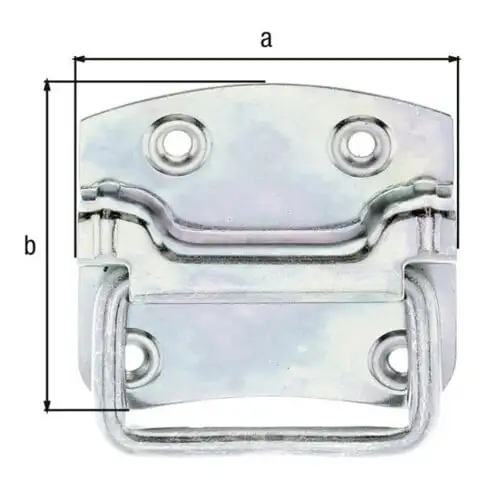 GAH Alberts Poignée de caisse avec bords arrondis L80mm, l74mm, e1mm acier, jaune