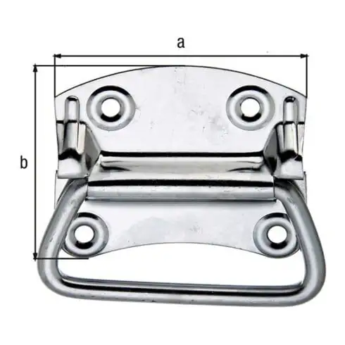 GAH Alberts Poignée de caisse pour valise L92mm, l80mm, P1,2mm Acier inoxydable