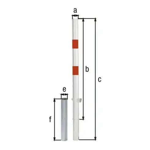 GAH Alberts Poteau de fermeture Passau 60 mm sans œillet à sceller