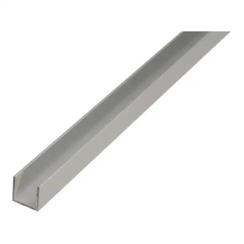 GAH Alberts Profilé en U isocèle perforé L2000 x l20 x H20mm Aluminium, argenté