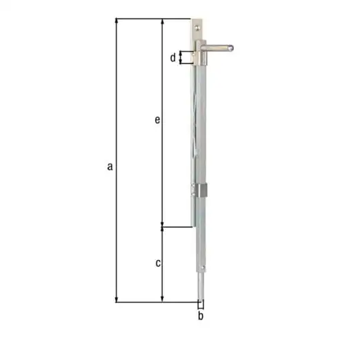 GAH Alberts Tor-Bodenschieber avec guides, 500 mm gris EV1, galvanisé bleu