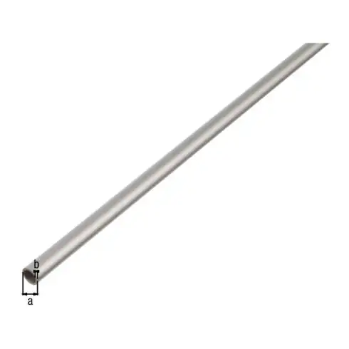 GAH Alberts Tube rond lisse, diamètre 12 mm L2000 mm, S1 mm aluminium argenté anodisé