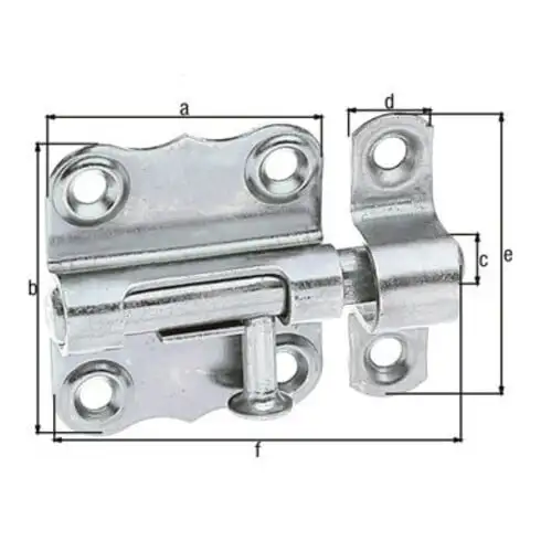 GAH Alberts Verrou à loquet avec boucle fixée B35xL33mm galvanisé