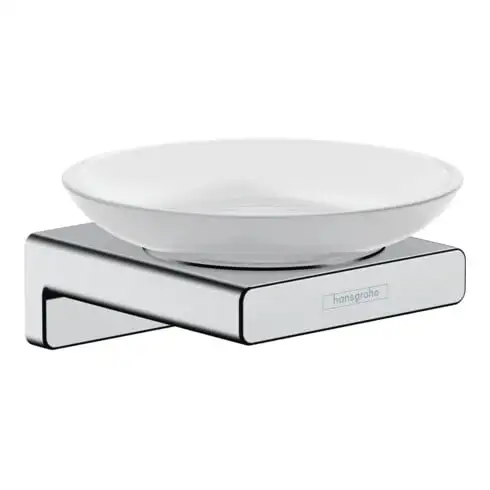 hansgrohe AddStoris Porte-savon mural, verre mat, métal, chrome