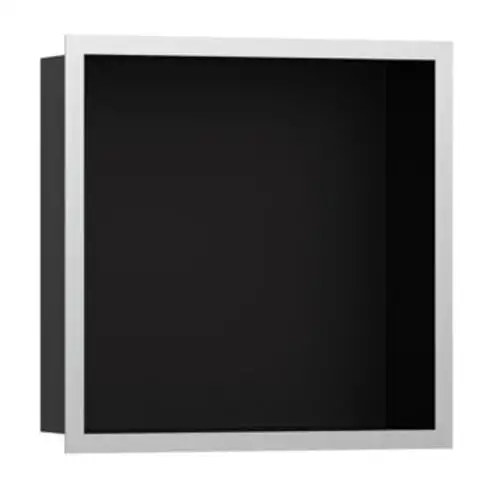 hansgrohe XtraStoris niche murale indiv. 300x300x100mm, avec cadre, noir mat, ES opt
