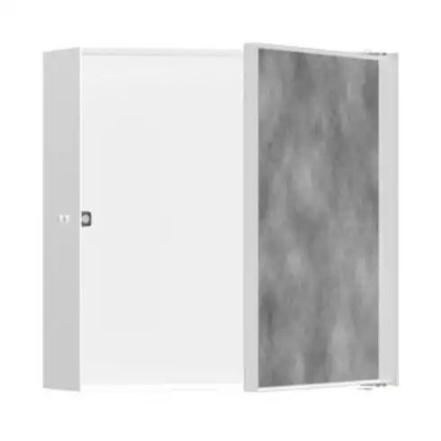 hansgrohe XtraStoris Niche murale Rock 300x300x100mm, avec porte battante, blanc mat