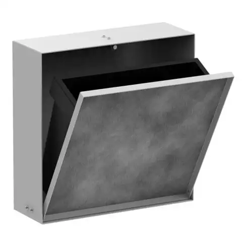 hansgrohe XtraStoris Rock Poubelle EB 300x300x100mm, avec porte perforée, blanc mat