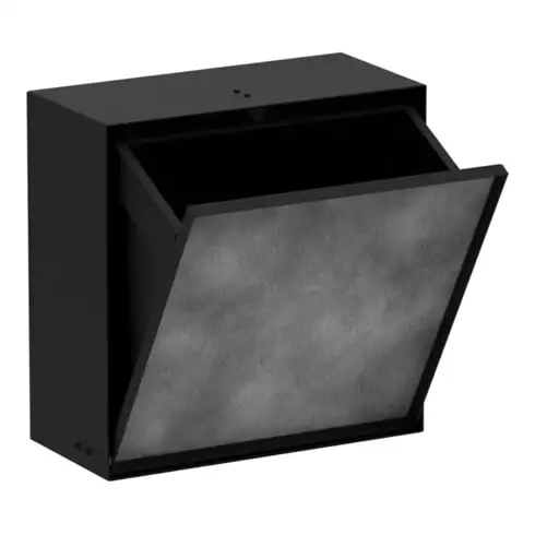 hansgrohe XtraStoris Rock Poubelle EB 300x300x140mm, avec porte, noir mat