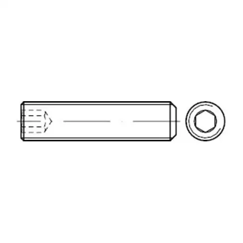 ISO 4026 Goujon fileté à pointe conique et empreinte six pans creux, acier inox A1/A2 M3x3 HP