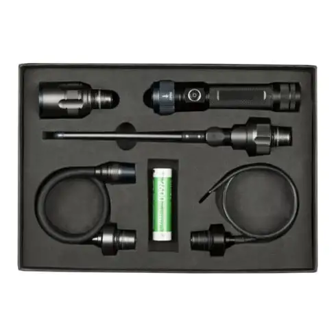 Jeu de lampes de travail Multi Light LED avec 2 batteries et divers adaptateurs 2 x batterie