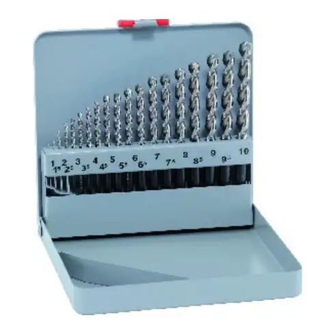 MAYKESTAG Jeu de forets hélicoïdaux D338 HSSE 1-10,0 mm + KS10,4