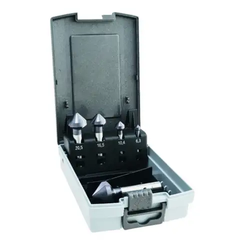 MAYKESTAG Jeu de fraises coniques cylindriques HSS-E 6,30-25 90° ALUNIT