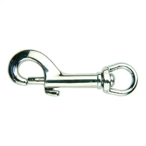 PÖSAMO Mousqueton avec émerillon rond nickelé 12x78mm