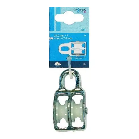 PÖSAMO Poulie double (SB) galZn pour câble Ø env. 7,0 mm