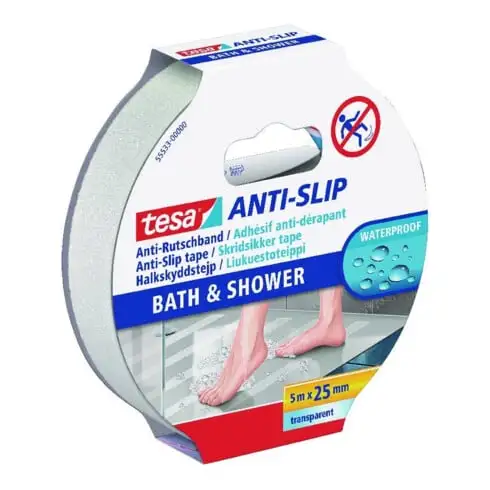TESA Ruban adhésif antidérapant Salle de bain & Douche 55533 transp.L.5 m, l.25 mm