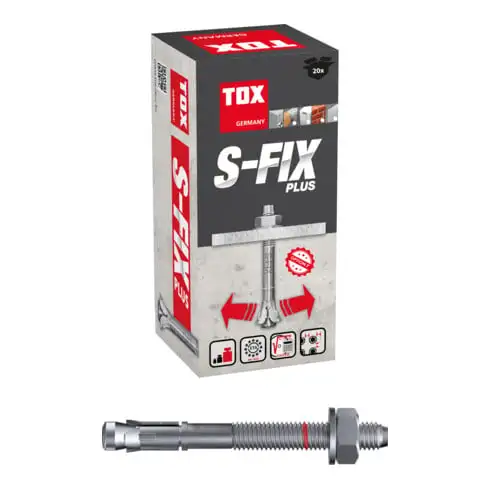 TOX Cheville à boulon S-Fix Plus M12x220/128+143 mm