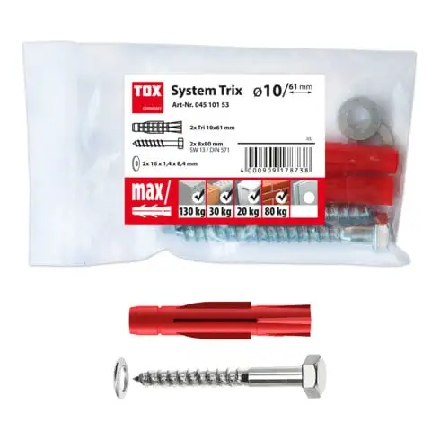 TOX Kit de montage Système Trix 10x61 mm