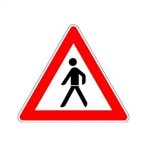 VKZ.133-20 Triangle 900mm Piéton (gauche) Film RAL-Gütezeichen RA2