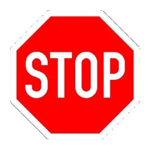 VKZ.206 Panneau stop octogonal 900 mm adhésif RAL qualité RA2