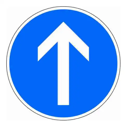 VKZ.209-30 Ronde 600mm RAL2 Sens de circulation tout droit