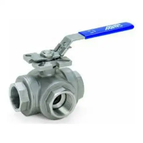 Wilo Vanne à boisseau sphérique 3 voies 1 1/2" F, laiton chromé