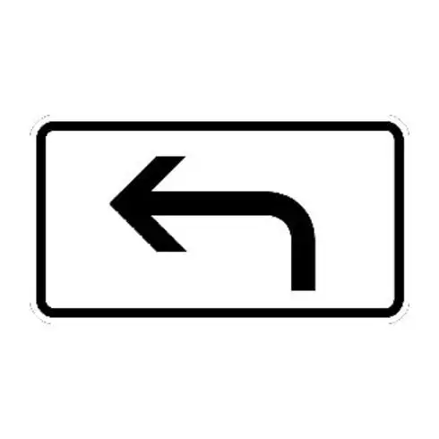 Zusatzschild 1000-11, 330x600mm Flèche de virage à gauche, film RAL RA2