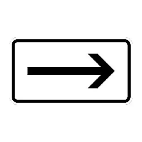 Zusatzschild 1000-20, 330x600mm Flèche droite, film RAL RA1