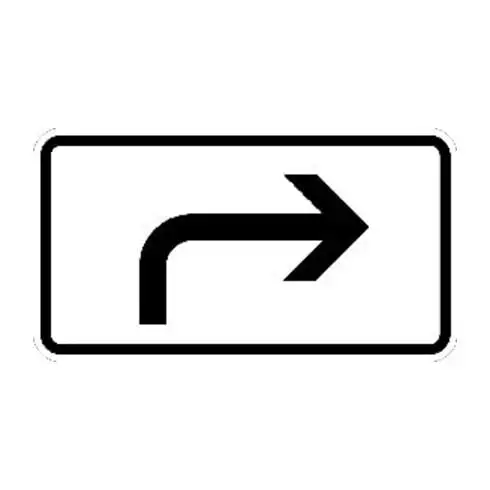 Zusatzschild 1000-21, 330x600mm Flèche de virage à droite, film RAL RA2