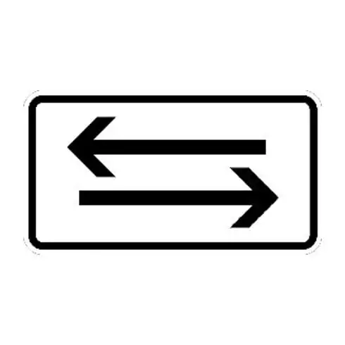 Zusatzschild 1000-30, 330x600mm Flèche gauche et droite, film RAL RA1