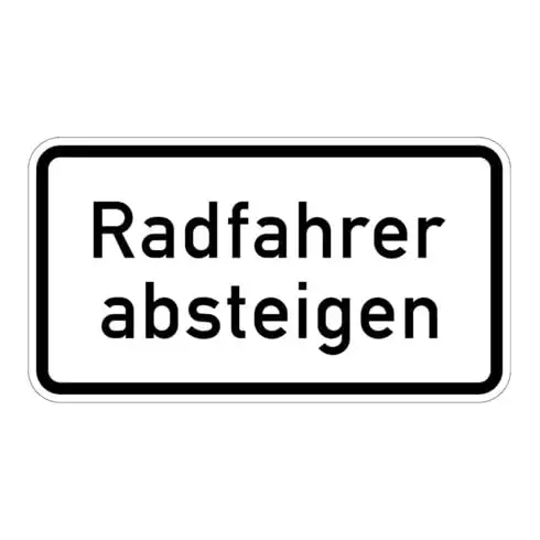 Zusatzschild 1012-32, 330x600mm Cyclistes descendre RAL-Gütezeichen Film RA2