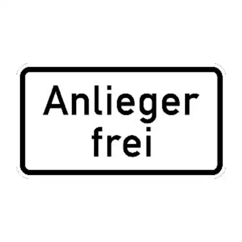Zusatzschild 1020-30, 330x600mm Anlieger frei RAL-Gütezeichen Folie RA1