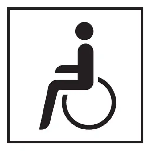 Zusatzschild 1044-10, 330x600mm Conducteur de fauteuil roulant, adhésif RAL RA2